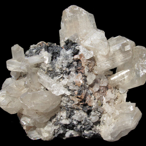 Cérusite, dolomite et galène du Maroc.