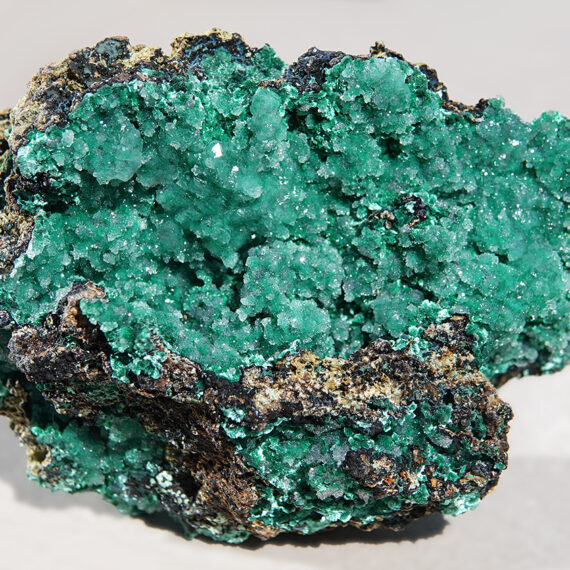 Quartz sur malachite des Etats-Unis