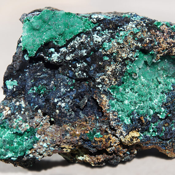 Malachite, quartz et ténorite des États-Unis